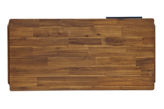 Remix Coffee Table in Brown Acacia top-down view - storage coffee table by LH Imports - Whats New Furniture Portland OR