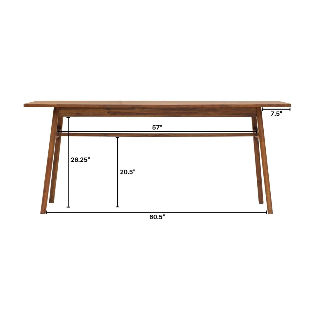 Remix Dining Table in acacia corner detail - solid acacia dining table - Whats New Furniture Portland OR