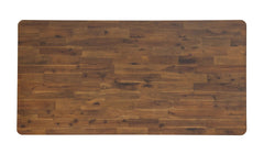 Remix Dining Table in acacia detail view - solid acacia dining table - Whats New Furniture Portland OR