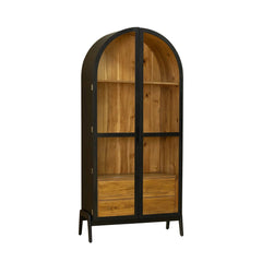 Remix Display Cabinet in Black Brown side angle - arched display cabinet by LH Imports - Whats New Furniture Portland OR