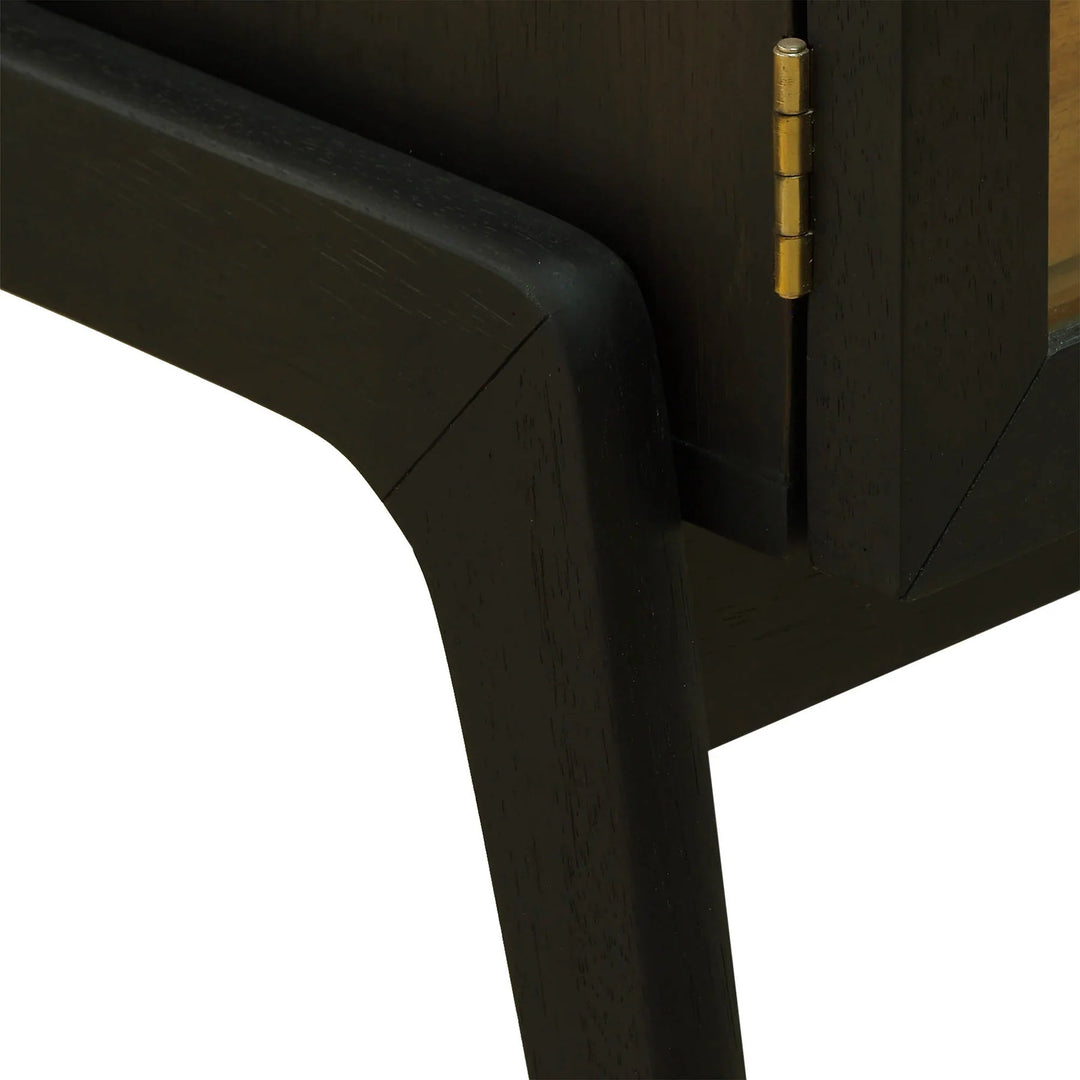 Remix Display Cabinet in Black Brown leg detail - arched display cabinet by LH Imports - Whats New Furniture Portland OR