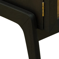 Remix Display Cabinet in Black Brown leg detail - arched display cabinet by LH Imports - Whats New Furniture Portland OR