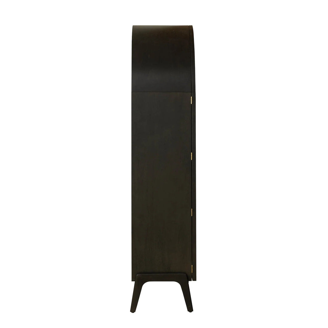 Remix Display Cabinet in Black Brown side view - arched display cabinet by LH Imports - Whats New Furniture Portland OR