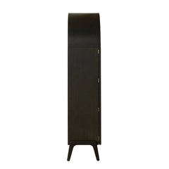 Remix Display Cabinet in Black Brown side view - arched display cabinet by LH Imports - Whats New Furniture Portland OR