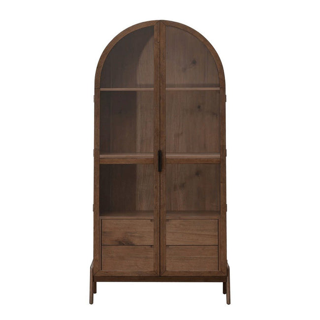 Remix Display Cabinet in Brown - arched display cabinet by LH Imports - Whats New Furniture Portland OR