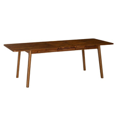 Remix Extension Dining Table in acacia back view - acacia extension dining table - Whats New Furniture Portland OR
