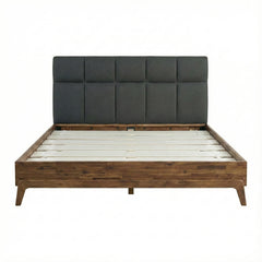 Remix King Bed Frame in Grey/Brown - acacia king bed frame by LH Imports - Whats New Furniture Portland OR