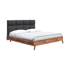 Remix King Bed Frame in Grey/Brown headboard detail - acacia king bed frame by LH Imports - Whats New Furniture Portland OR