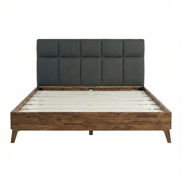 Remix Queen Bed Frame in Grey/Brown - queen acacia bed frame by LH Imports - Whats New Furniture Portland OR