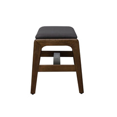 Remix Upholstered Bench in Grey back view - upholstered acacia bench by LH Imports - Whats New Furniture Portland OR