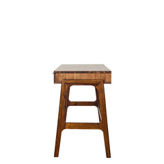 Remix Writing Desk in Estelle Brown back view - acacia mid-century writing desk - Whats New Furniture Portland OR