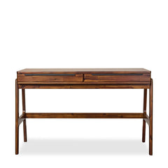 Remix Writing Desk in Estelle Brown - acacia mid-century writing desk - Whats New Furniture Portland OR