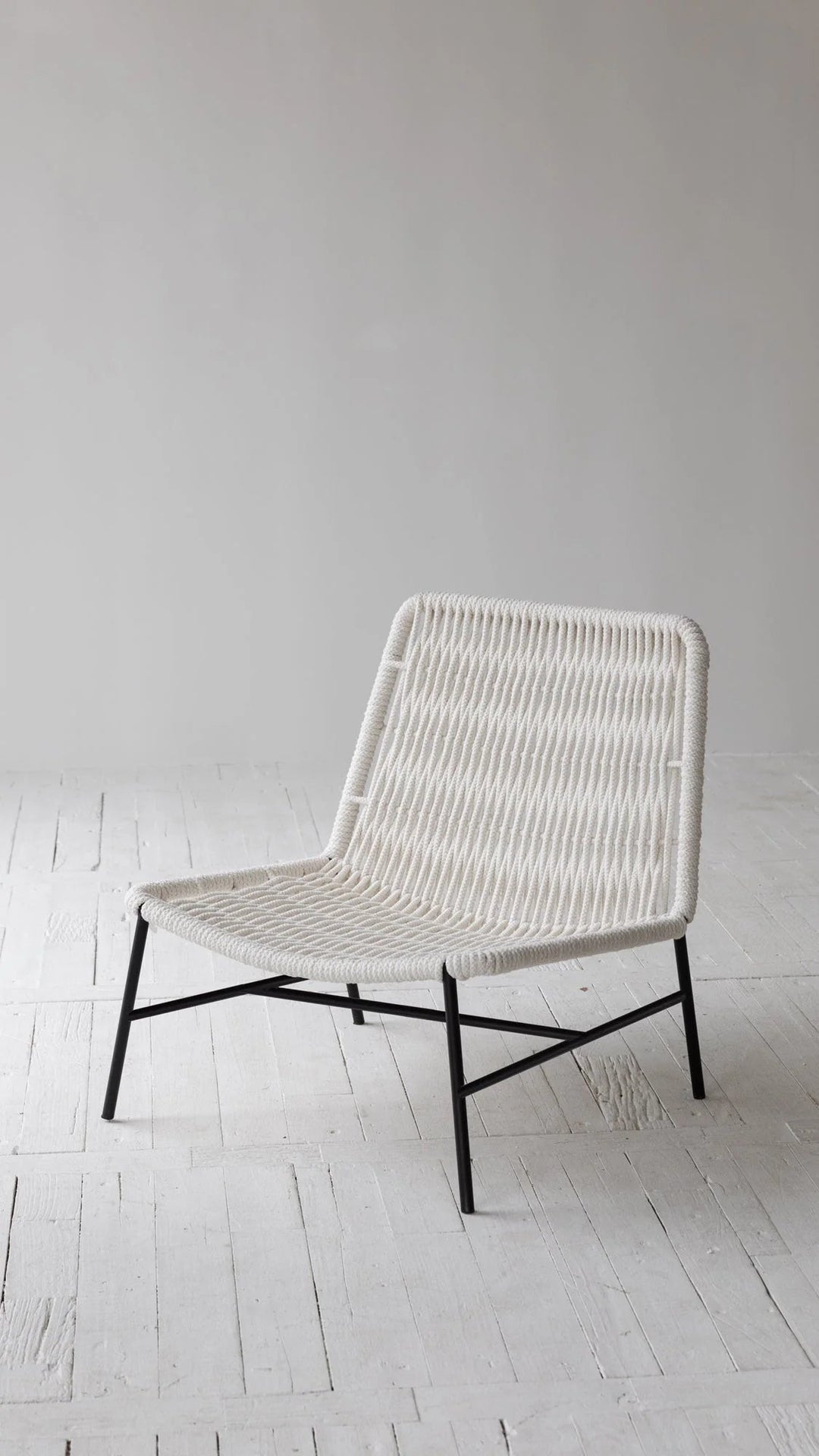 Renaissance White Loom Side Chair in White Rope side angle - loom side chair by LH Imports - Whats New Furniture Portland OR