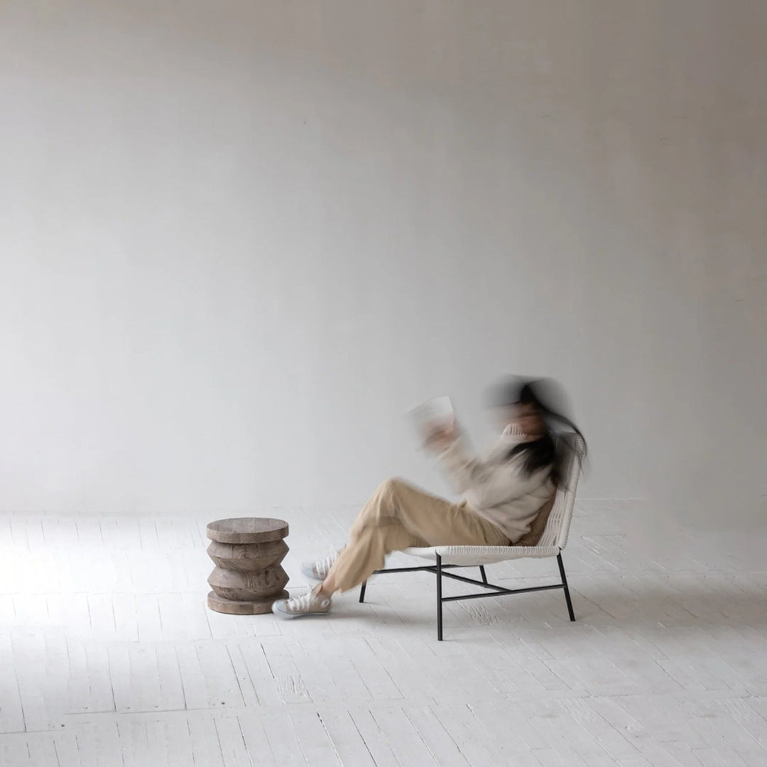 Renaissance White Loom Side Chair in White Rope lifestyle setting - loom side chair by LH Imports - Whats New Furniture Portland OR