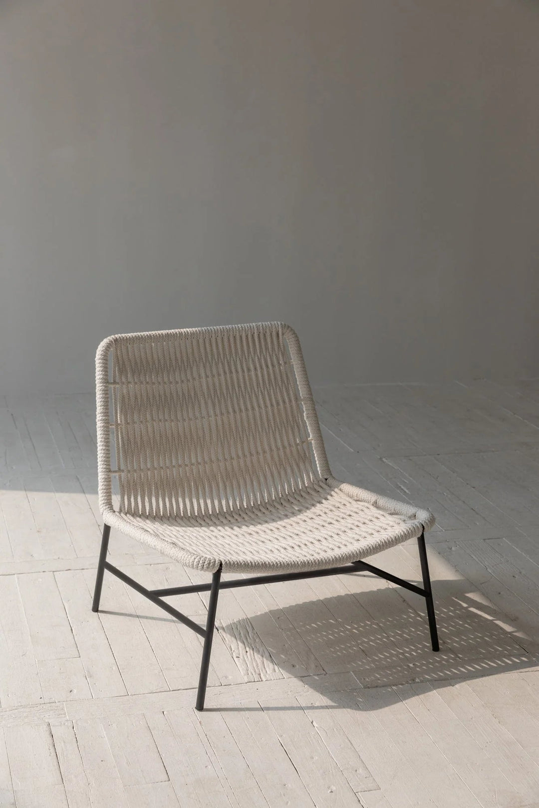 Renaissance White Loom Side Chair in White Rope showroom angle - loom side chair by LH Imports - Whats New Furniture Portland OR