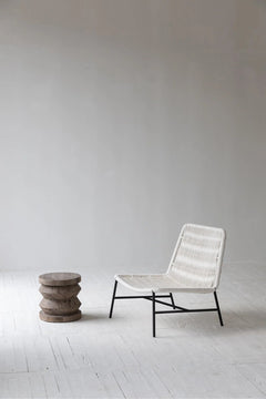 Renaissance White Loom Side Chair in White Rope styled room setting - loom side chair by LH Imports - Whats New Furniture Portland OR