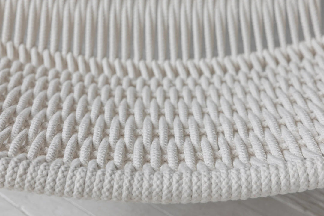 Renaissance White Loom Side Chair in White Rope weave detail - loom side chair by LH Imports - Whats New Furniture Portland OR
