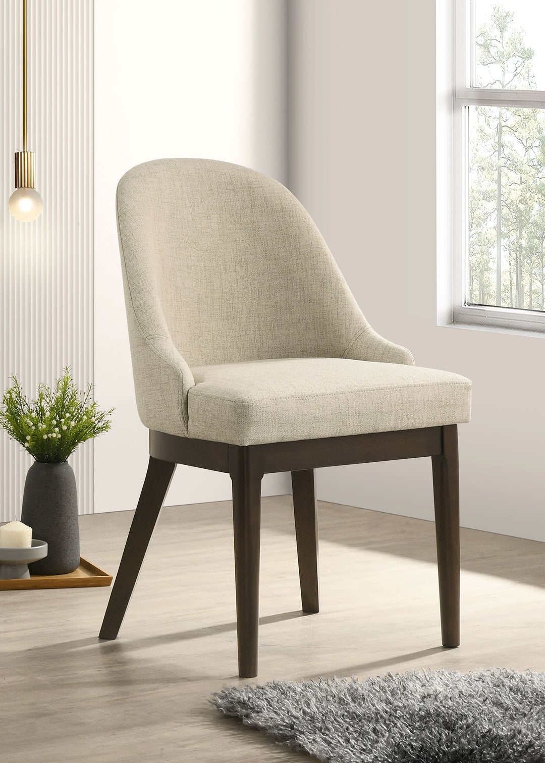 Reseda Upholstered Dining Side Chair Beige (Set of 2) - What&