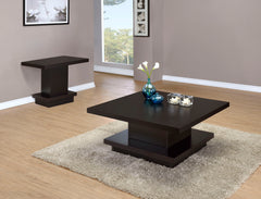 Reston 2-piece Square Coffee and End Table Set Cappuccino - What&