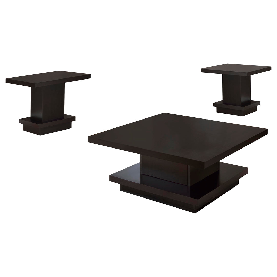 Reston 3-piece Square Coffee and End Table Set Cappuccino - What&