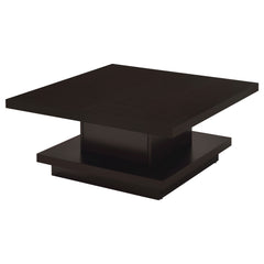 Reston Square Engineered Wood Coffee Table with Casters Cappuccino - What&