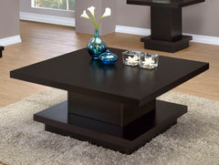 Reston Square Engineered Wood Coffee Table with Casters Cappuccino - What&