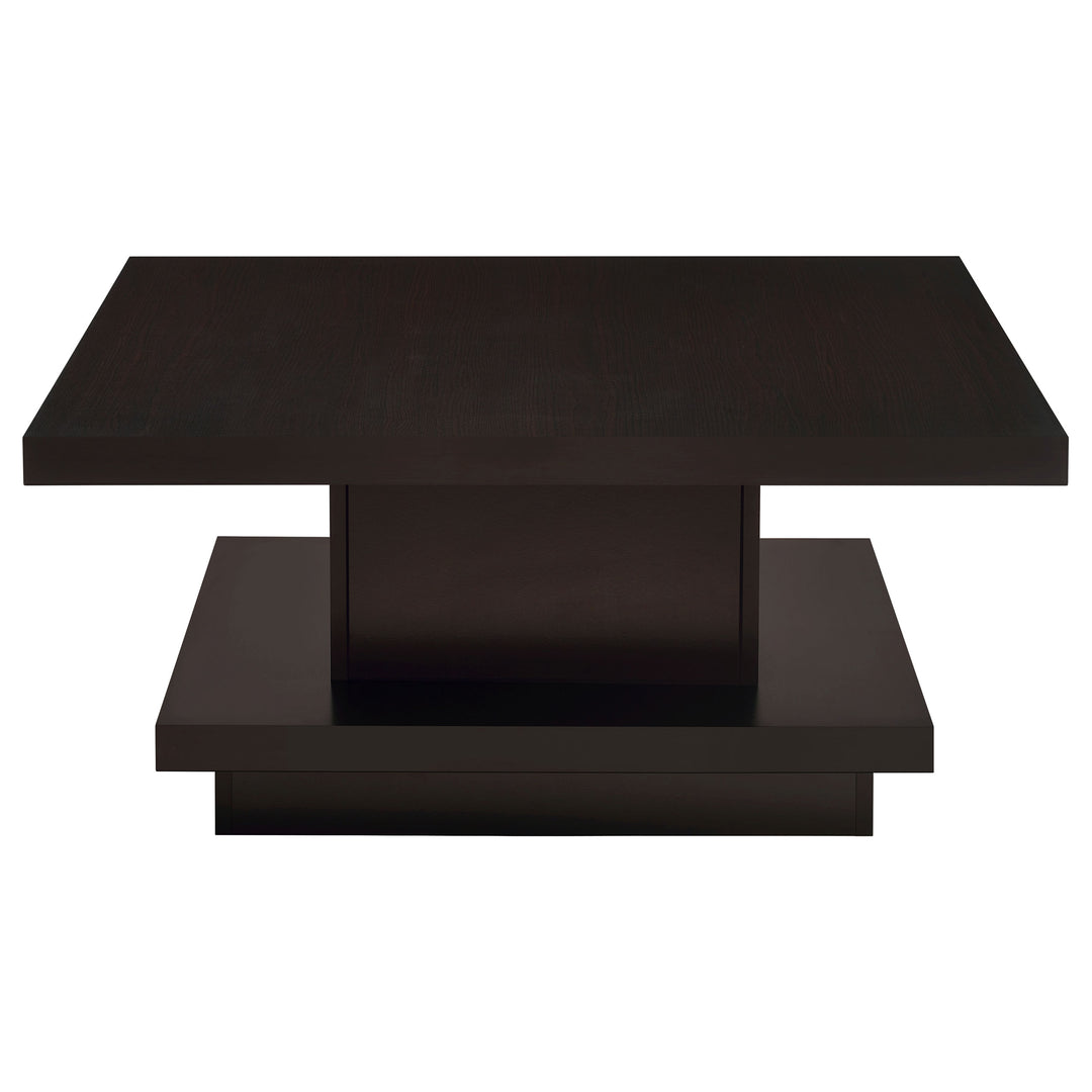 Reston Square Engineered Wood Coffee Table with Casters Cappuccino - What&