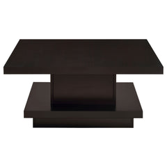 Reston Square Engineered Wood Coffee Table with Casters Cappuccino - What&