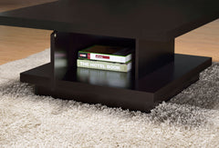 Reston Square Engineered Wood Coffee Table with Casters Cappuccino - What&