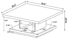 Reston Square Engineered Wood Coffee Table with Casters Cappuccino - What&