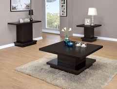 Reston Square Engineered Wood Coffee Table with Casters Cappuccino - What&