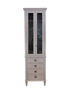 Traditional Glass Cabinet with Drawers - Whats New Furniture - Portland, Oregon