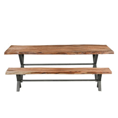 Restore Live Edge Dining Table in Natural bench configuration view - live edge dining table by LH Imports - Whats New Furniture Portland OR