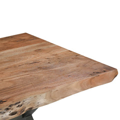 Restore Live Edge Dining Table in Natural 82-inch corner detail - live edge dining table by LH Imports - Whats New Furniture Portland OR