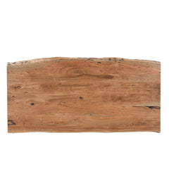 Restore Live Edge Dining Table in Natural 70-inch top-down view - live edge dining table by LH Imports - Whats New Furniture Portland OR
