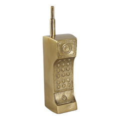 Retro Cordless Phone Sculpture 8", Gold angled view - decor by Sagebrook Home - Whats New Furniture Portland OR