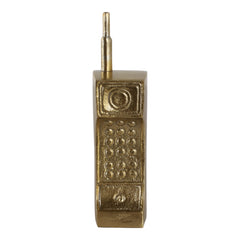 Retro Cordless Phone Sculpture 8", Gold front view - decor by Sagebrook Home - Whats New Furniture Portland OR
