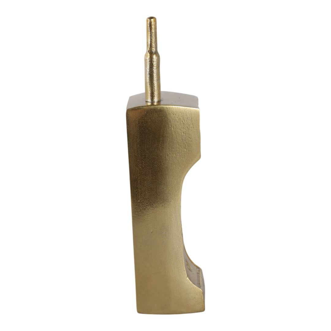 Retro Cordless Phone Sculpture 8", Gold side view - decor by Sagebrook Home - Whats New Furniture Portland OR