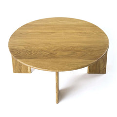 Reunion Coffee Table in White Oak top-down view - round coffee table - Whats New Furniture Portland OR