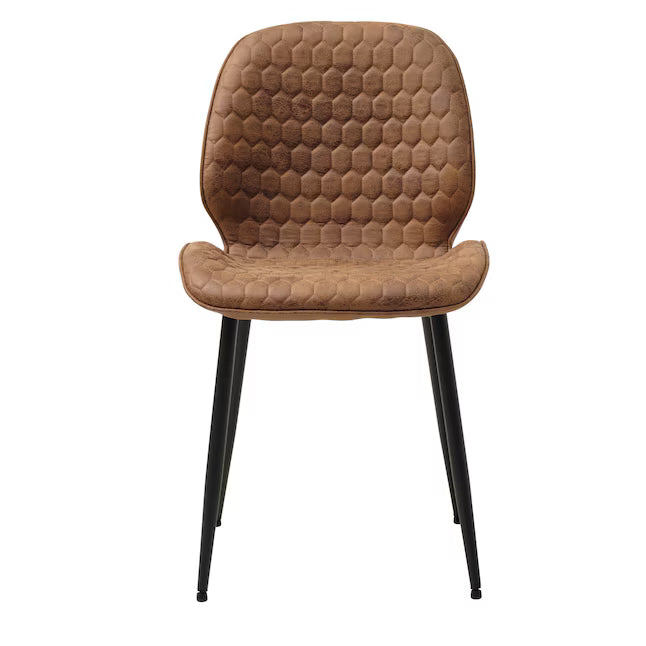 Richmond Dining Chair in Tan front view - upholstered mid-century modern dining chair by Unique Furniture - Whats New Furniture Portland OR