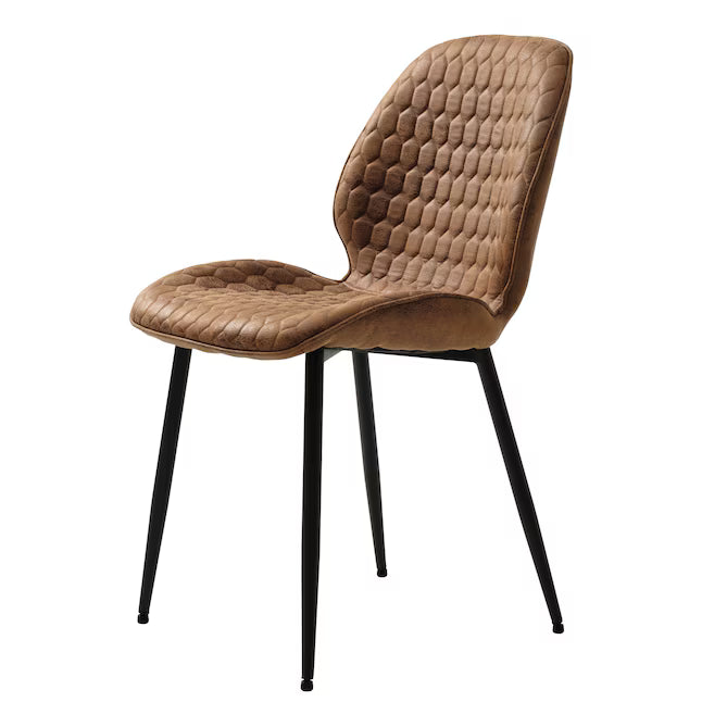 Richmond Dining Chair in Tan side angle - upholstered mid-century modern dining chair by Unique Furniture - Whats New Furniture Portland OR