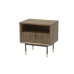 Ridge Nightstand in Solid Acacia side view - acacia nightstand by LH Imports - Whats New Furniture Portland OR