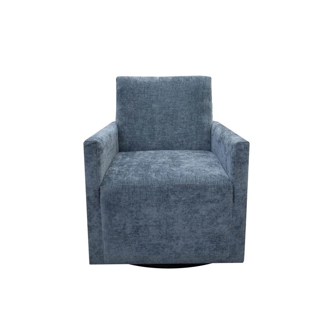 Riley Swivel Club Chair in Aqua Chenille fabric colorway - swivel club chair by LH Imports - Whats New Furniture Portland OR