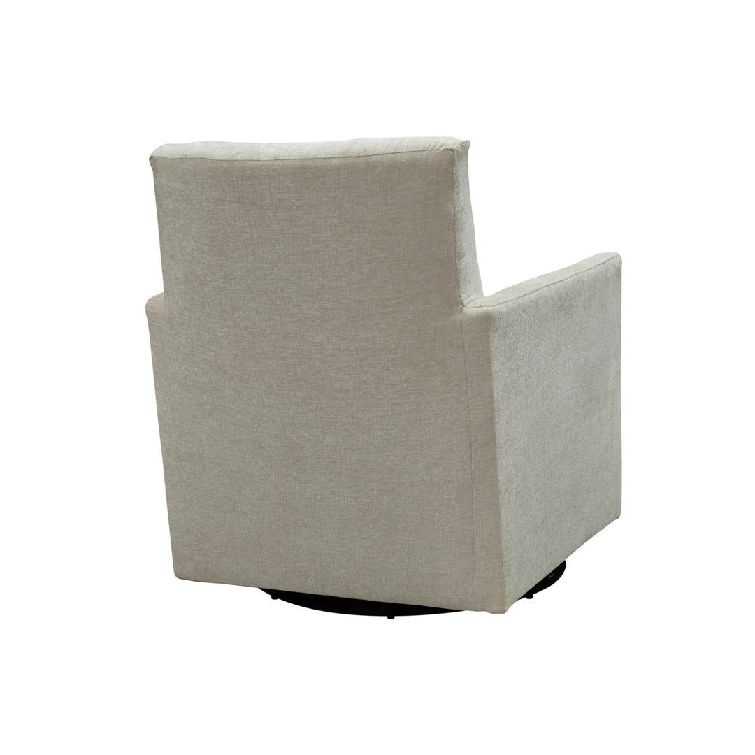 Riley Swivel Club Chair in Ivory back view - swivel club chair by LH Imports - Whats New Furniture Portland OR