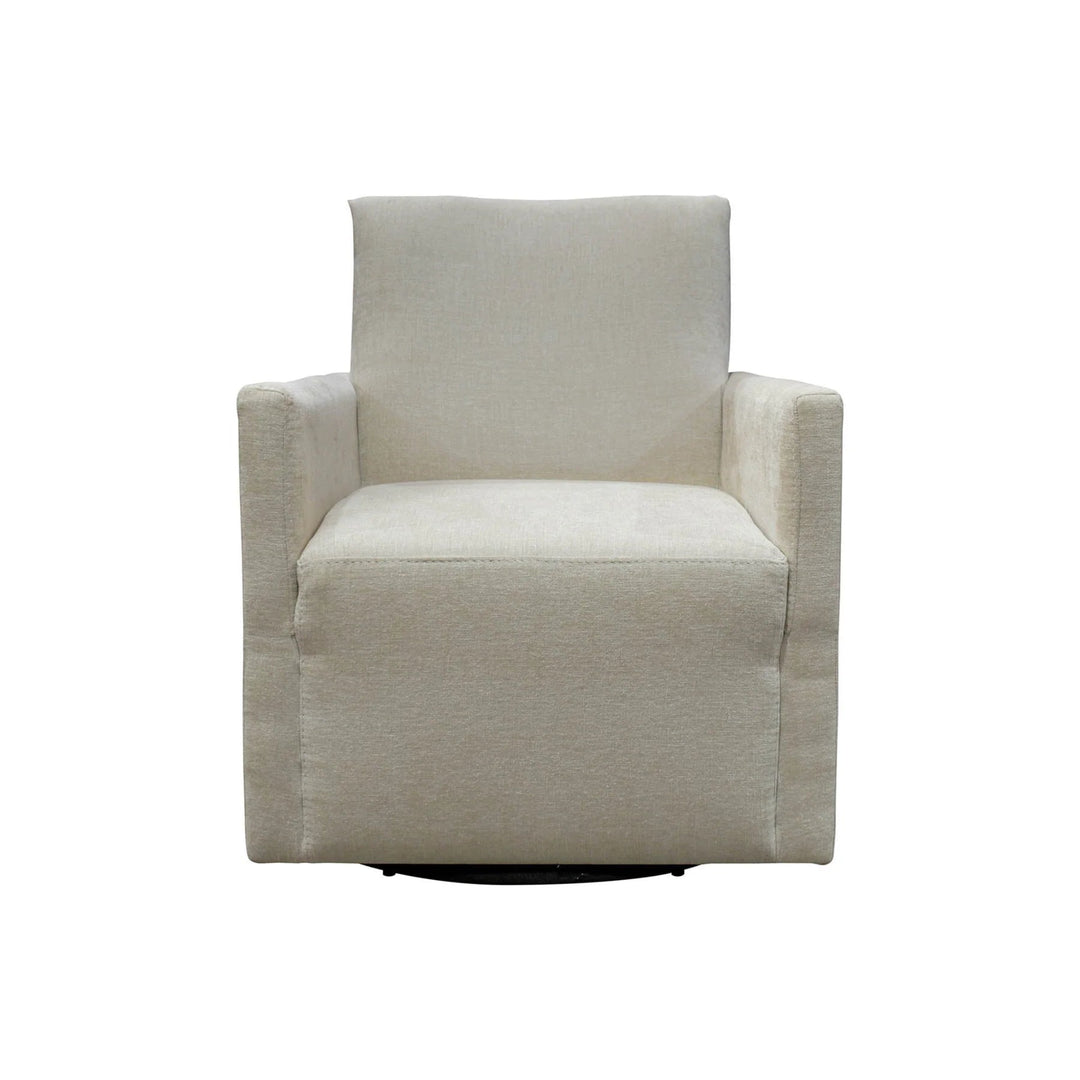 Riley Swivel Club Chair in Ivory fabric colorway - swivel club chair by LH Imports - Whats New Furniture Portland OR