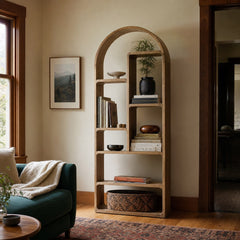 Risa Bookcase in Lamont Natural Oak styled in Portland Ladd&