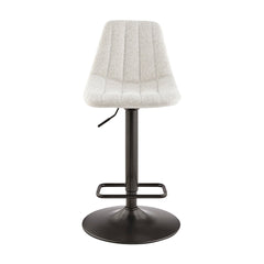 Robert KD Boucle Gaslift Swivel Bar Stool in Posh Ivory side angle - boucle swivel bar stool by NPD - Whats New Furniture Portland OR