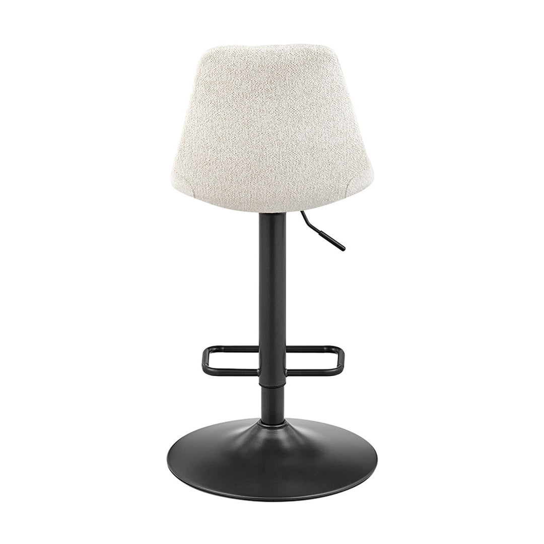 Robert KD Boucle Gaslift Swivel Bar Stool in Posh Ivory back view - boucle swivel bar stool by NPD - Whats New Furniture Portland OR