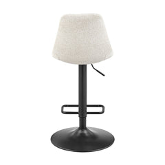 Robert KD Boucle Gaslift Swivel Bar Stool in Posh Ivory back view - boucle swivel bar stool by NPD - Whats New Furniture Portland OR