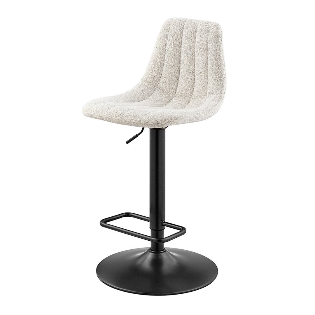 Robert KD Boucle Gaslift Swivel Bar Stool in Posh Ivory - boucle swivel bar stool by NPD - Whats New Furniture Portland OR